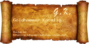 Goldhammer Katalin névjegykártya